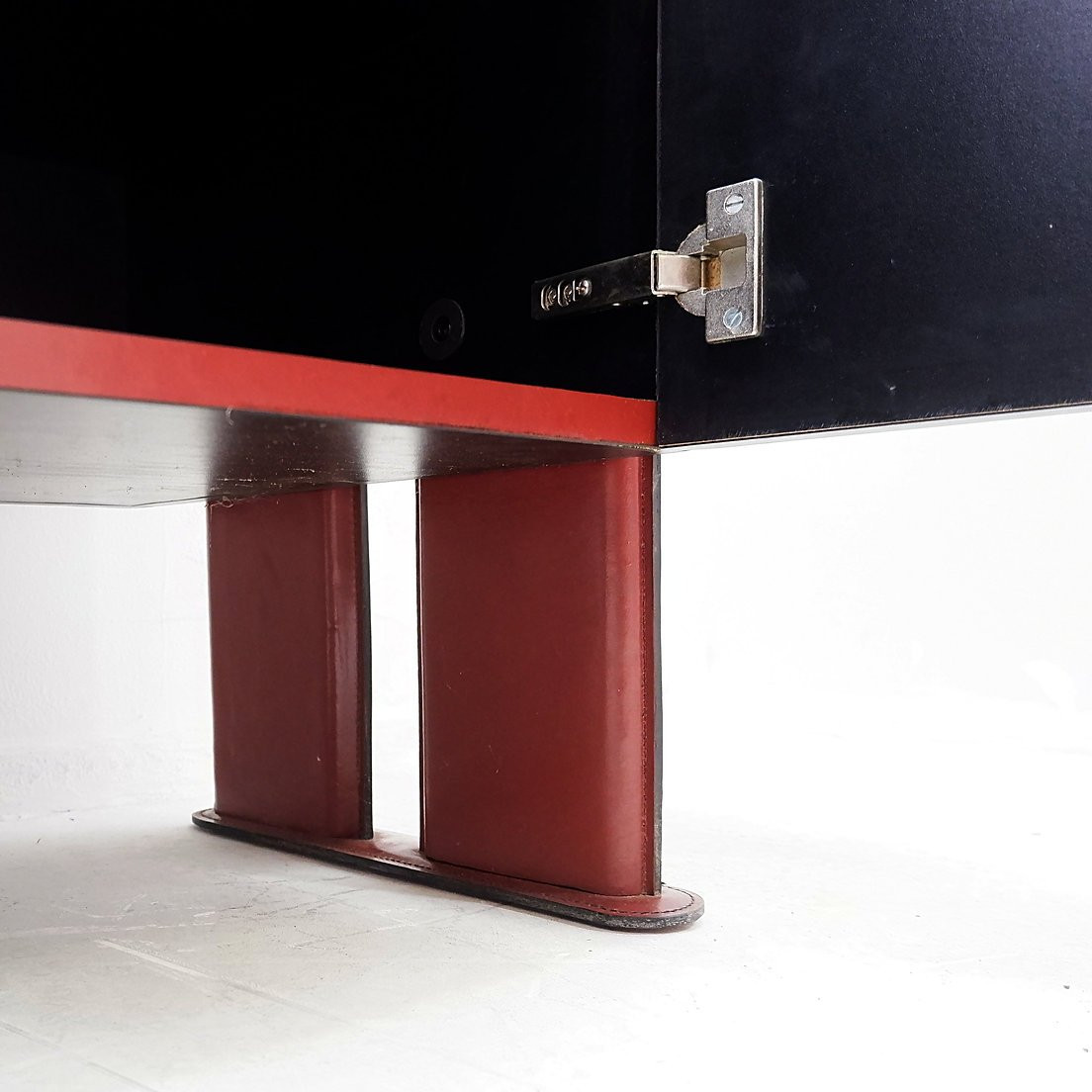 Leather Sideboard By The Brazilian Brand De Couro - 1980s-photo-1