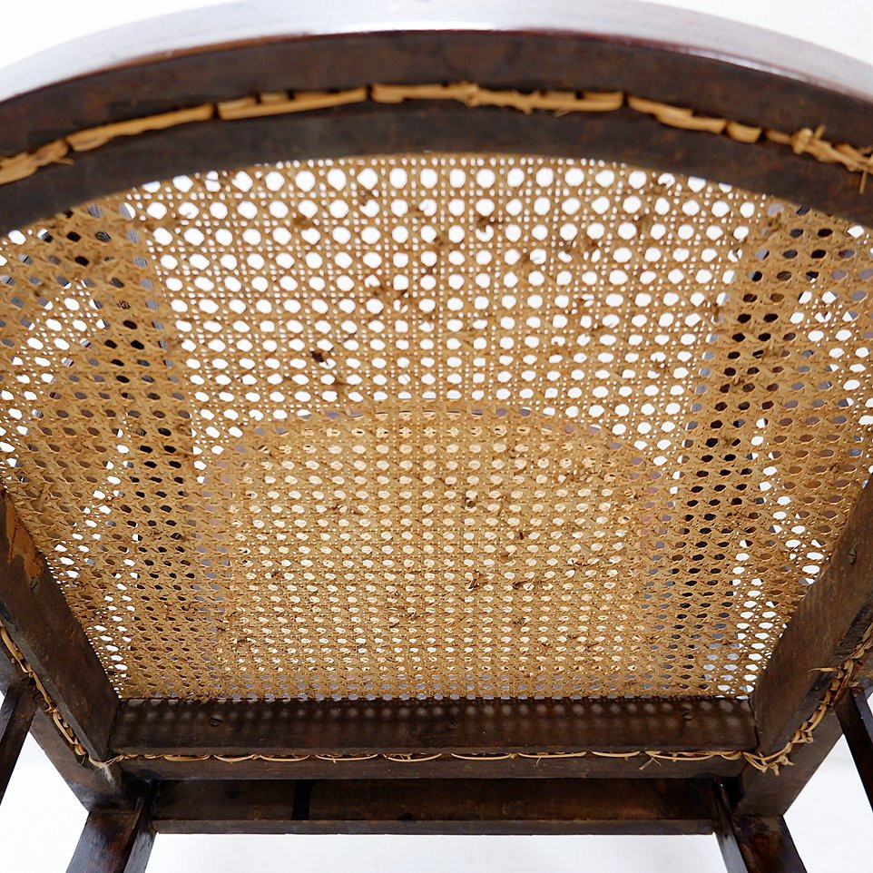 Art Deco Armchairs In Wood, With Caned Seats And Backs, Circa 1930-photo-7