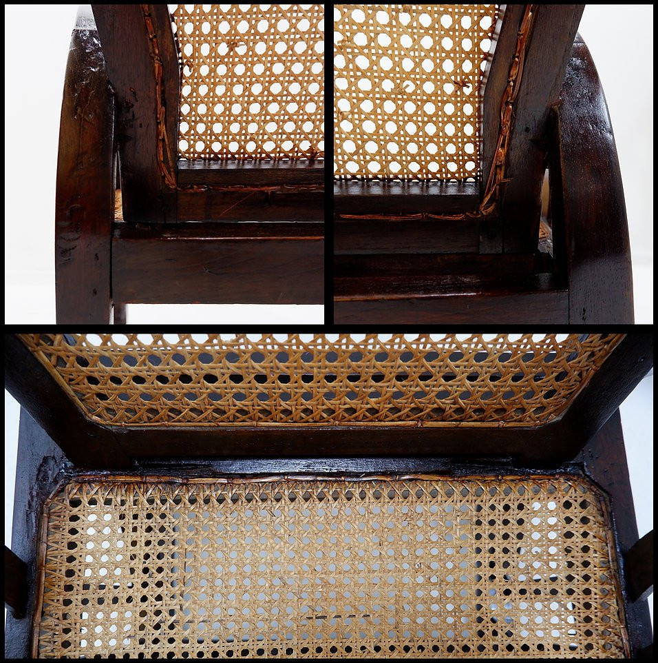 Art Deco Armchairs In Wood, With Caned Seats And Backs, Circa 1930-photo-8