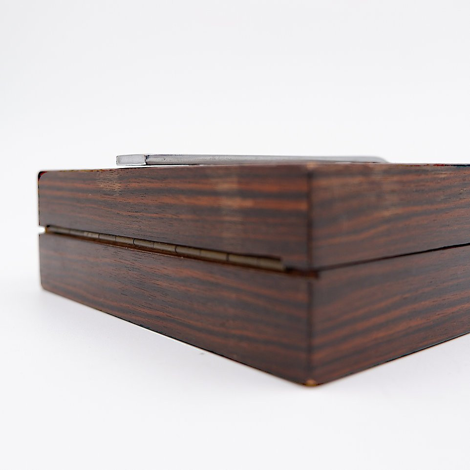 Art Deco Box In Wood And Metal Attributed To Maison Desny - 1930s-photo-4