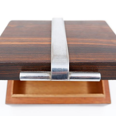 Art Deco Box In Wood And Metal Attributed To Maison Desny - 1930s-photo-6