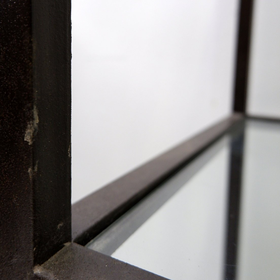 Vintage Pagoda-style Shelves In Black Metal-photo-5