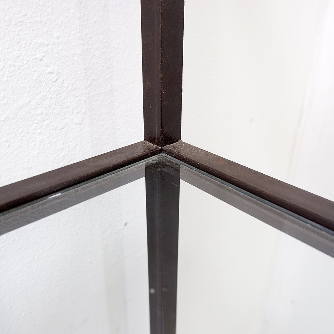 Vintage Pagoda-style Shelves In Black Metal-photo-7