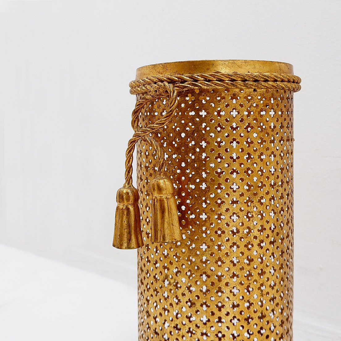 Gold-plated Umbrella Stand In The Hollywood Regency Style, By Li Puma Firenze, Italy, 1950s-photo-4