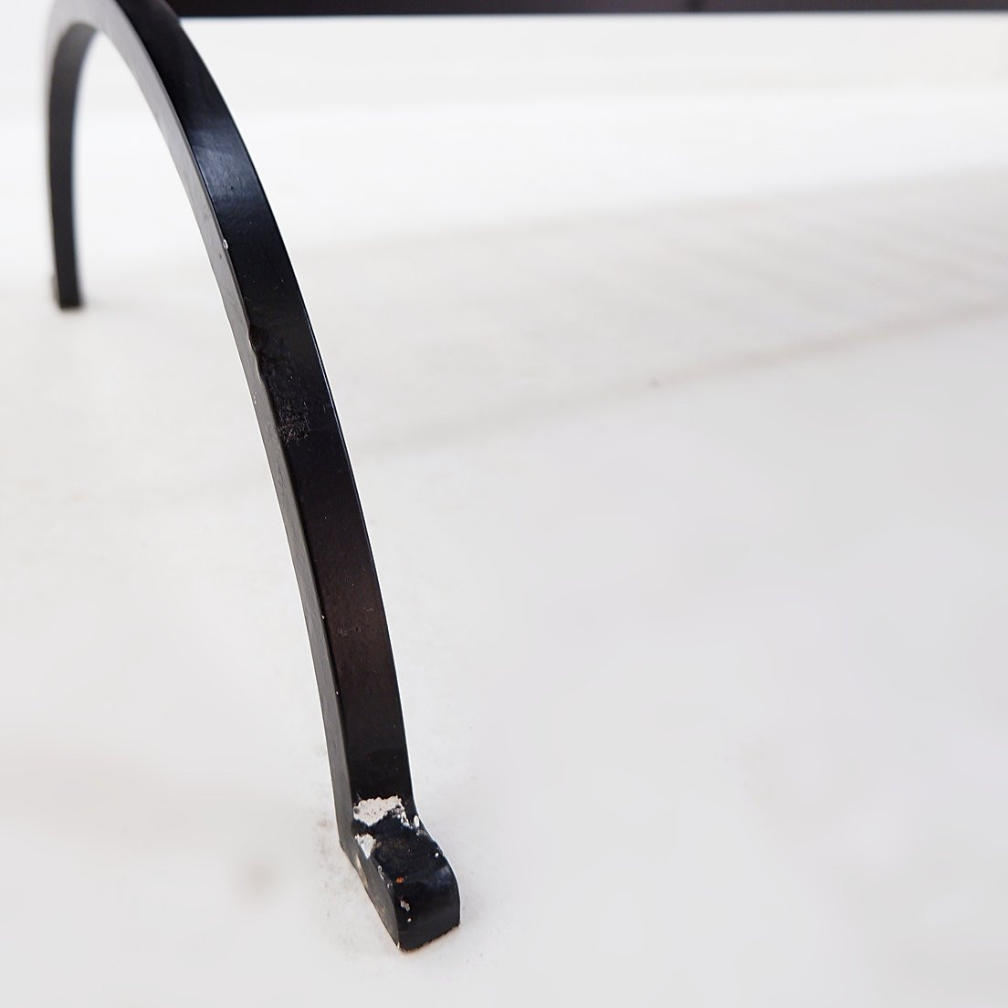  Coffee Table In Solid Wood With Openwork Design And Wrought Iron Legs -photo-8