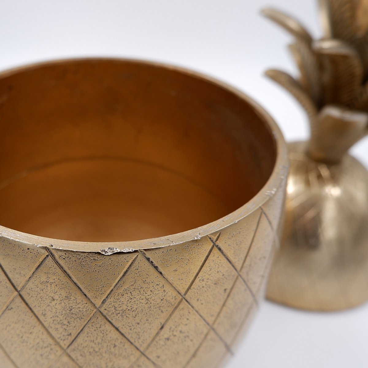 Seau à glace vintage en forme d'ananas, style Hollywood Regency, des années 1970.-photo-2