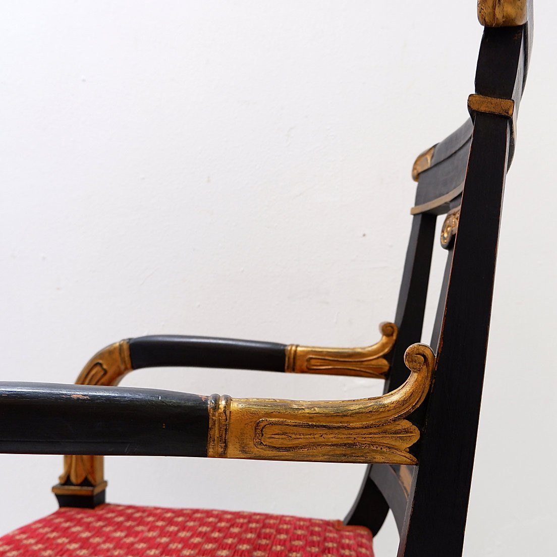 Fauteuil noir et "or" de style Empire - XIXe siècle-photo-3