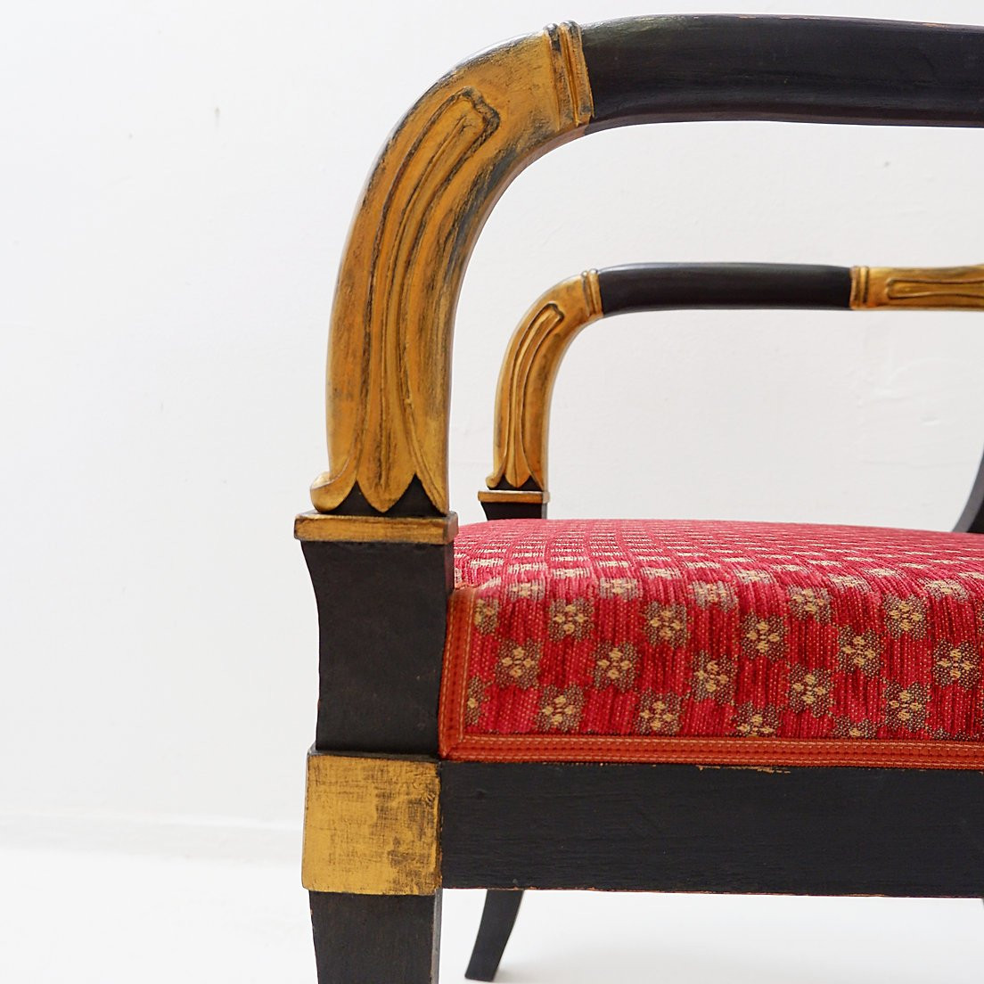 Fauteuil noir et "or" de style Empire - XIXe siècle-photo-1