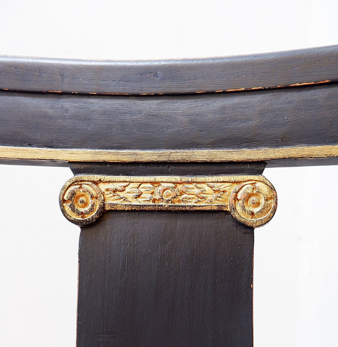 Fauteuil noir et "or" de style Empire - XIXe siècle-photo-5