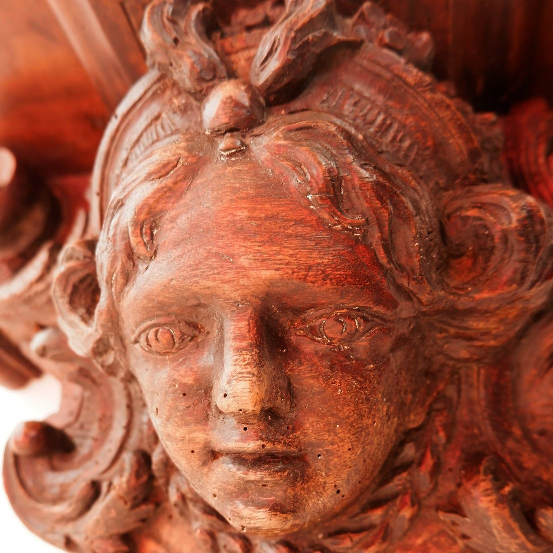 Étagère murale ancienne en bois sculpté à la main - XIXe siècle-photo-1