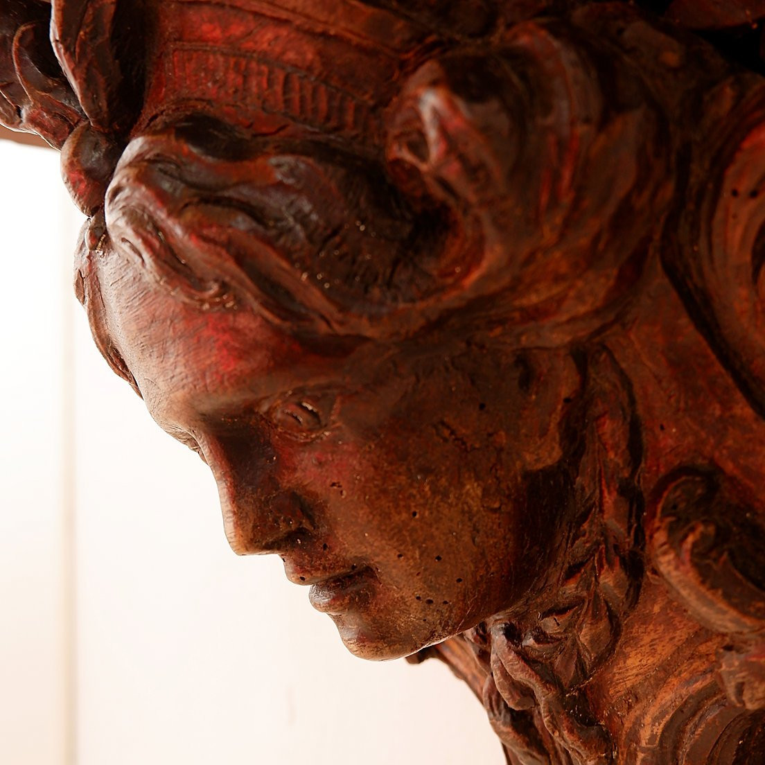 Étagère murale ancienne en bois sculpté à la main - XIXe siècle-photo-8