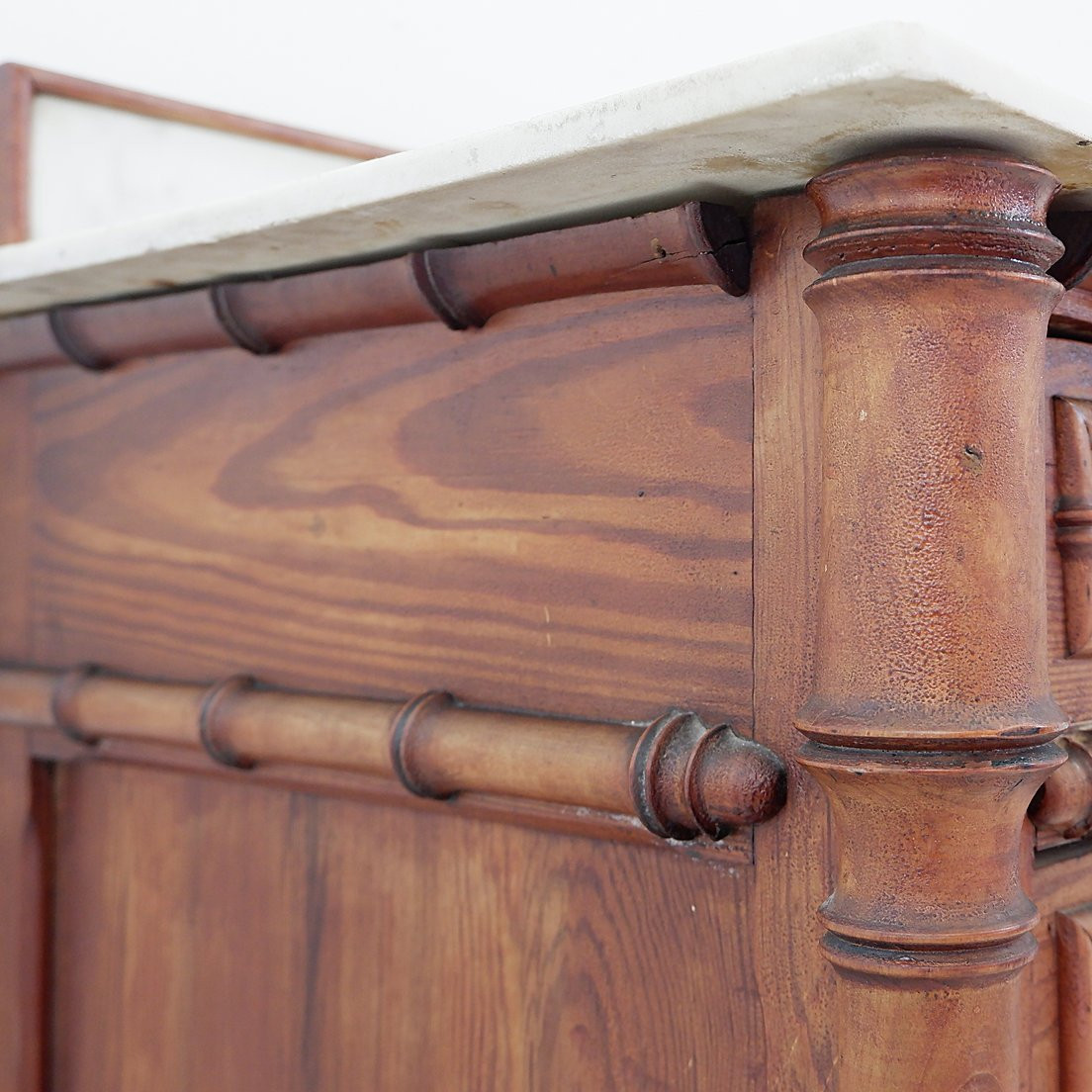 Commode en pin foncé imitation bambou - Fin XIXe siècle-photo-5