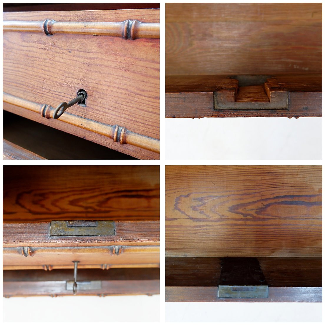 Commode en pin foncé imitation bambou - Fin XIXe siècle-photo-6