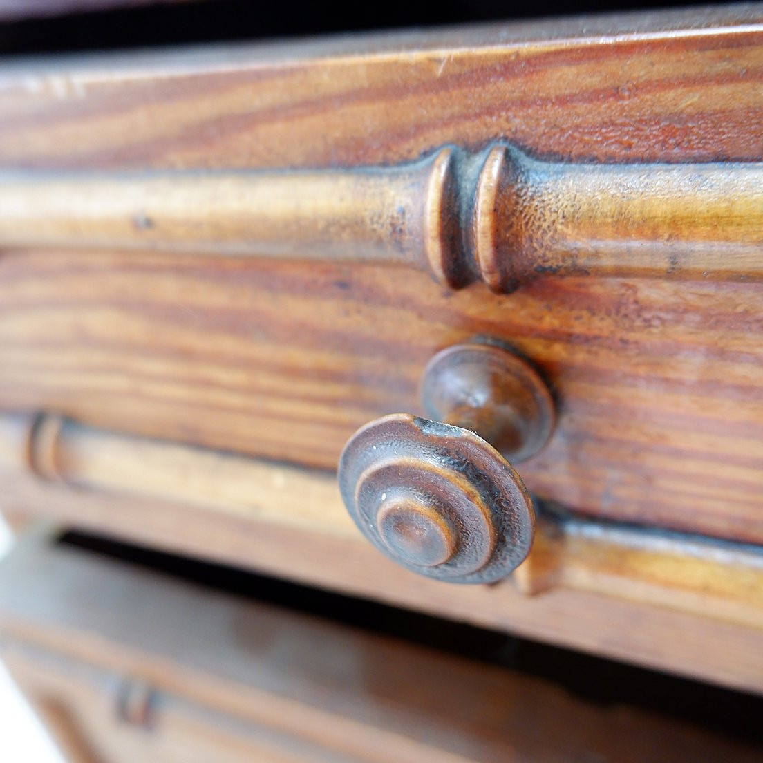 Commode en pin foncé imitation bambou - Fin XIXe siècle-photo-7