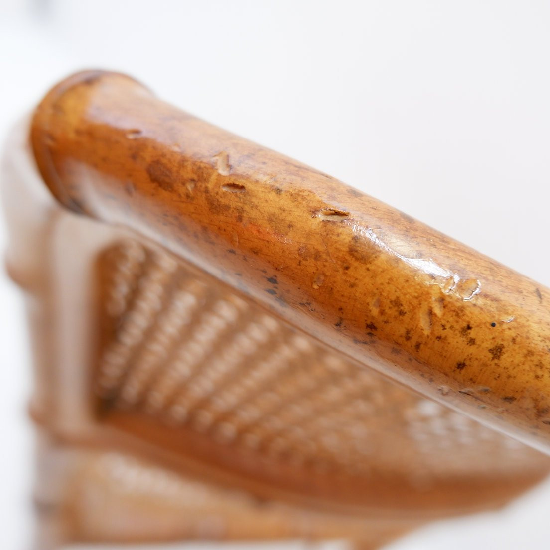 Chaise d'appoint vintage style organique en imitation bambou et cannage - Années 1960-photo-3