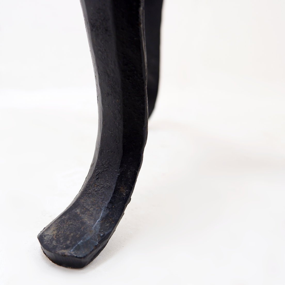 Lampadaire trépied en fer forgé et laiton, pied imitation bambou-photo-4