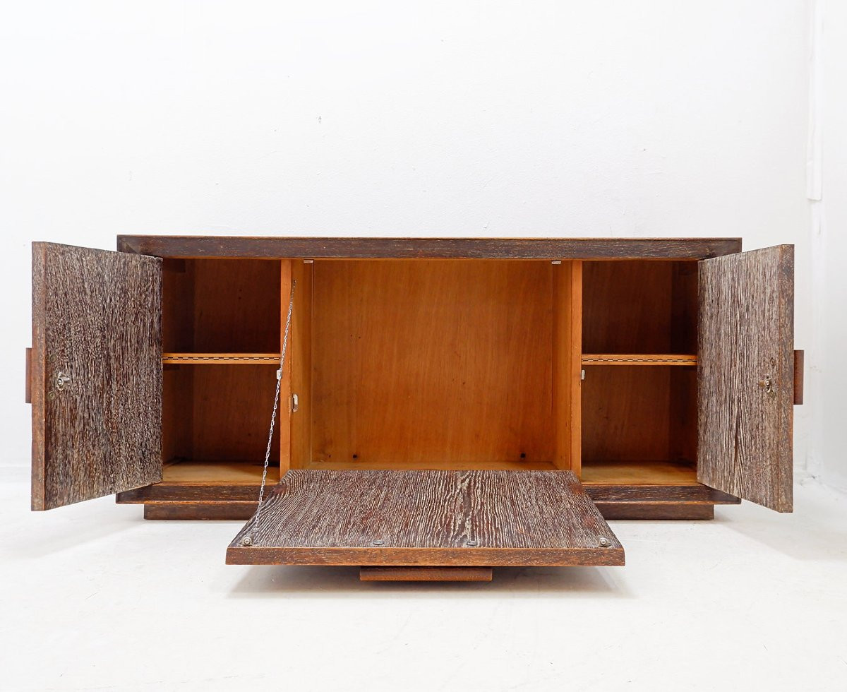Buffet-bar vintage en bois de wengé - style moderniste-photo-3