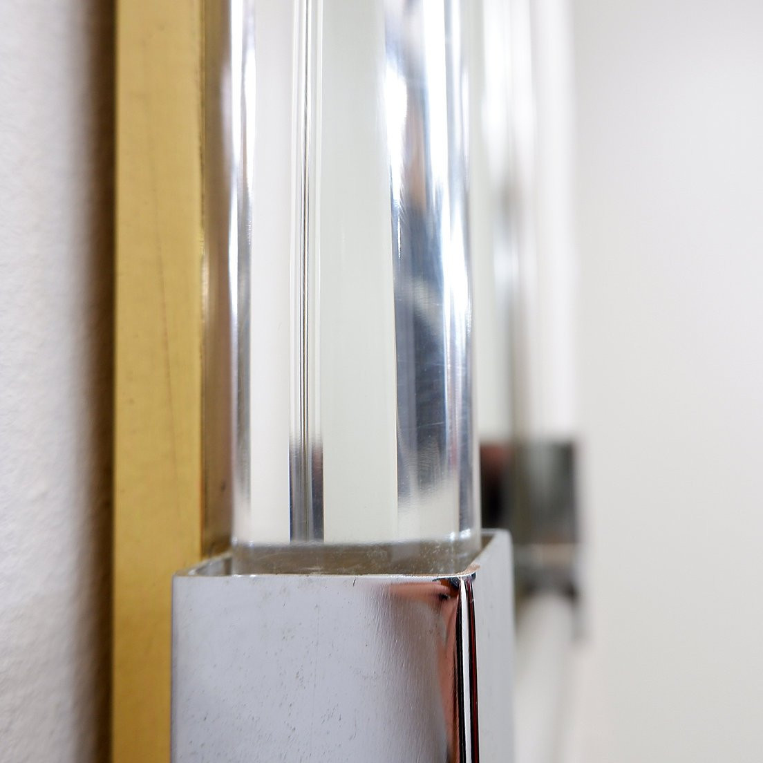 Lucite And Chrome Wall Mirror, 1970s-photo-3