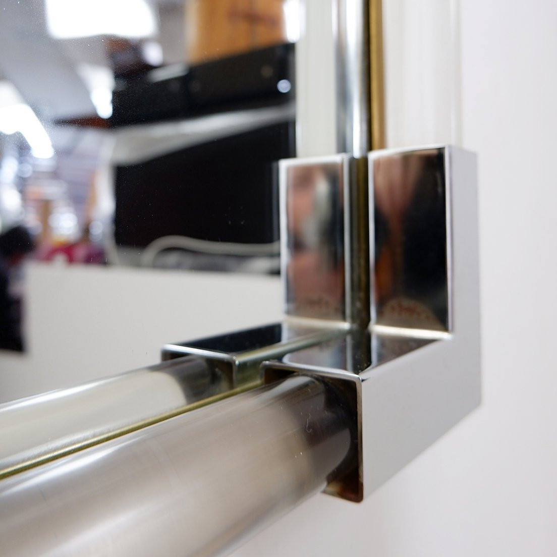 Lucite And Chrome Wall Mirror, 1970s-photo-5
