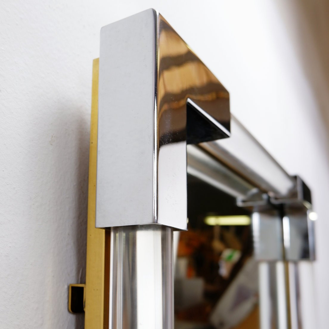 Lucite And Chrome Wall Mirror, 1970s-photo-6
