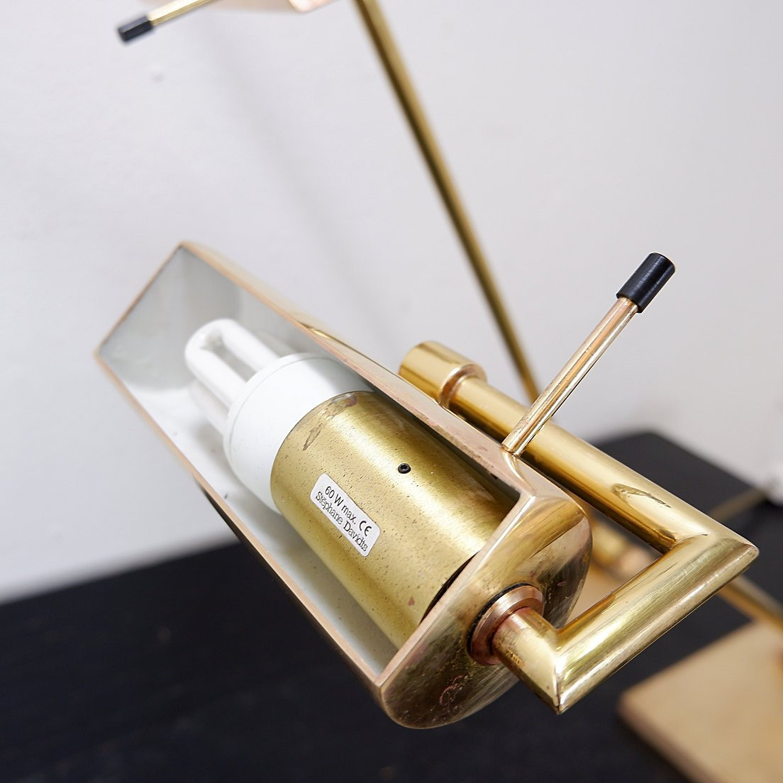 Pair Of Vintage Brass Articulated Desk Lamps - Stéphane Davidts, Belgium-photo-6