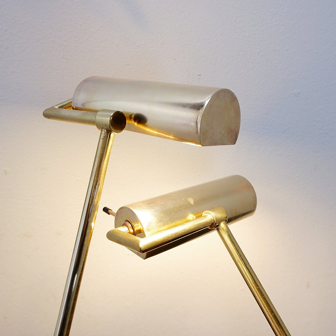 Pair Of Vintage Brass Articulated Desk Lamps - Stéphane Davidts, Belgium-photo-7