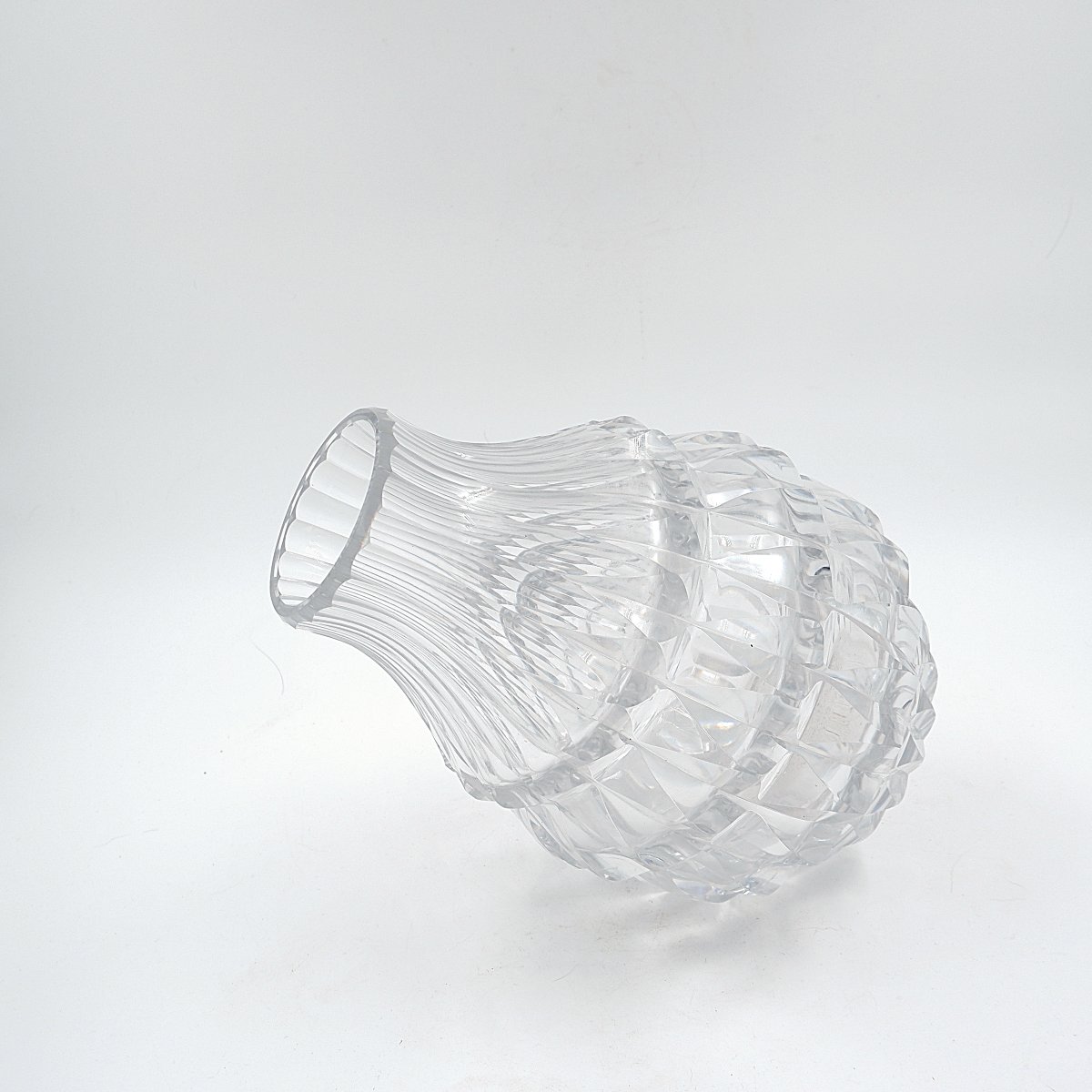 Vase en cristal clair Val Saint Lambert - Mod. "Artichaut" - Vers 1960-photo-4