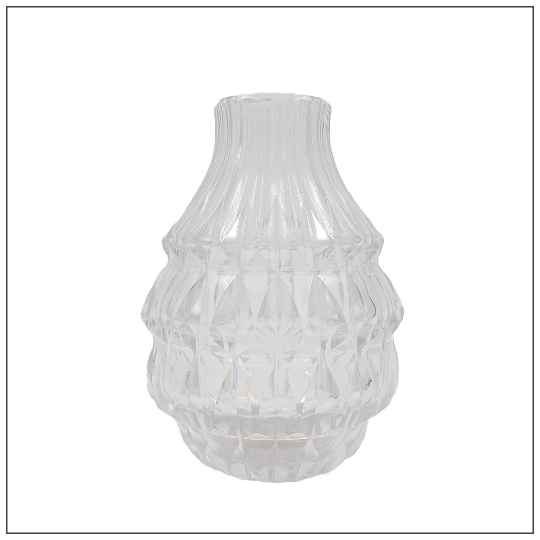 Vase en cristal clair Val Saint Lambert - Mod. "Artichaut" - Vers 1960-photo-2