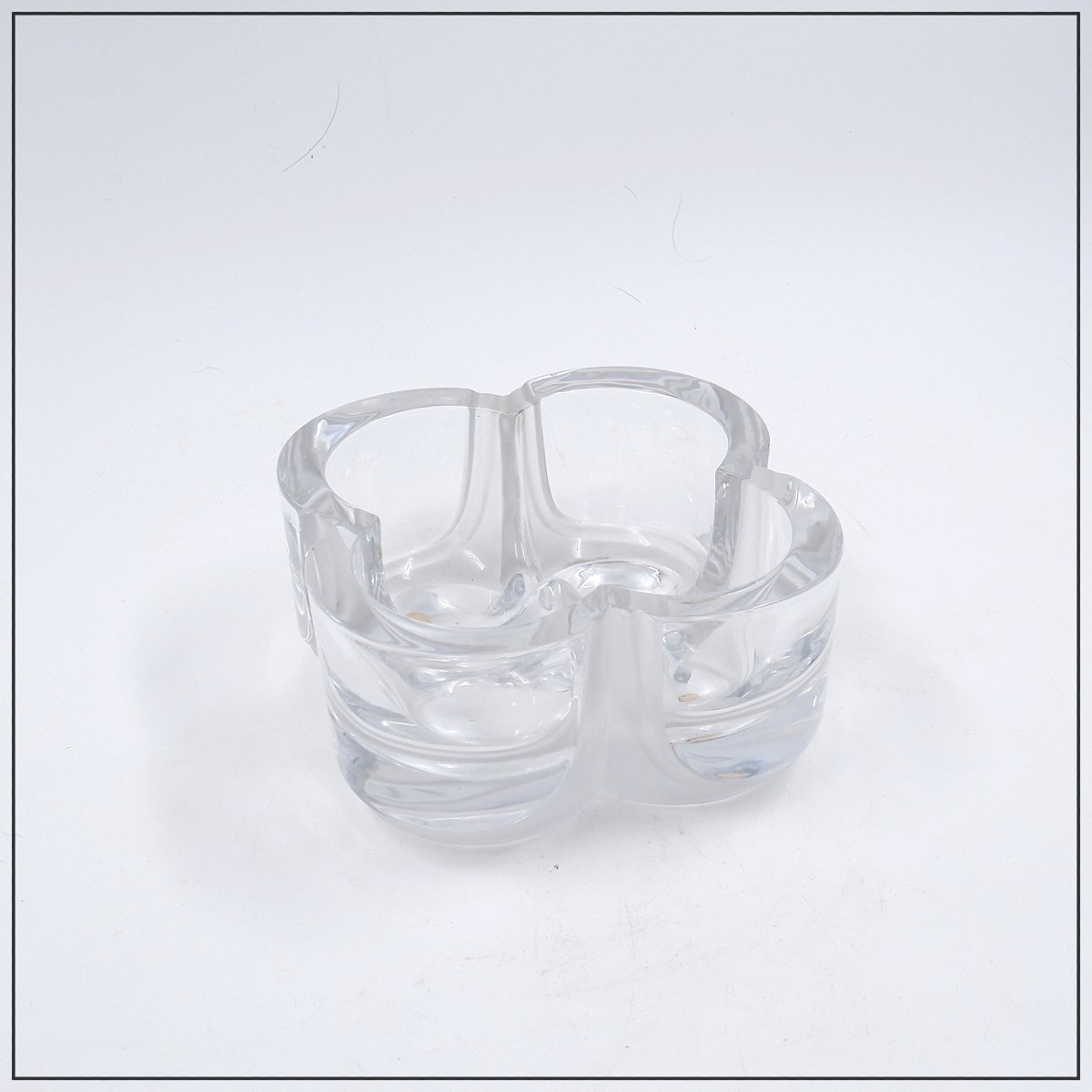 Daum Crystal France Pocket Organizer In Clear And Frosted Glass - Circa 1980-photo-4