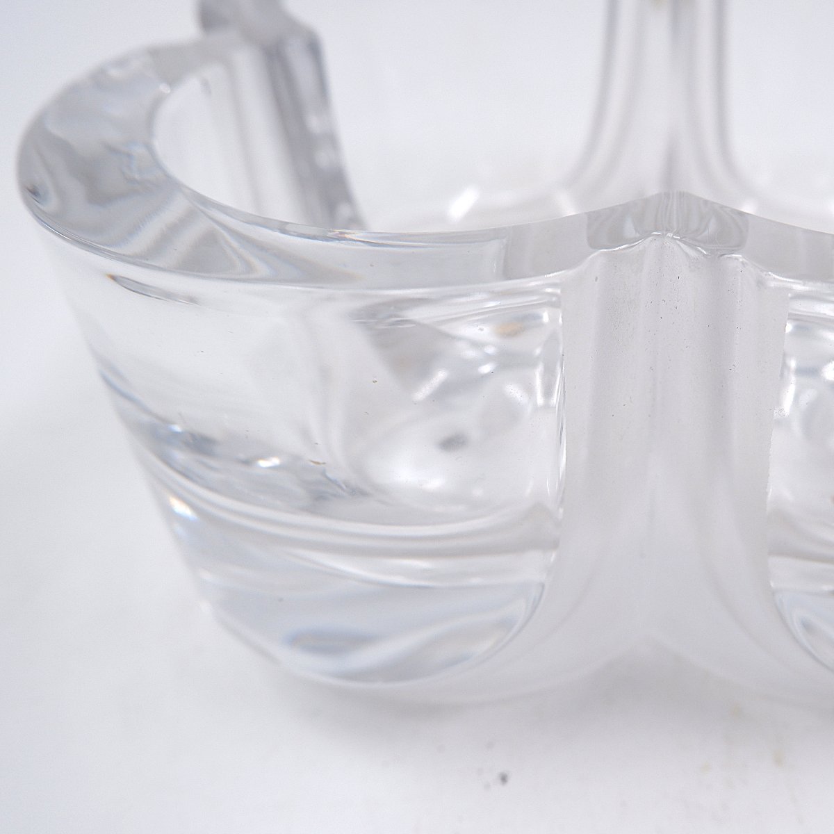 Daum Crystal France Pocket Organizer In Clear And Frosted Glass - Circa 1980-photo-1