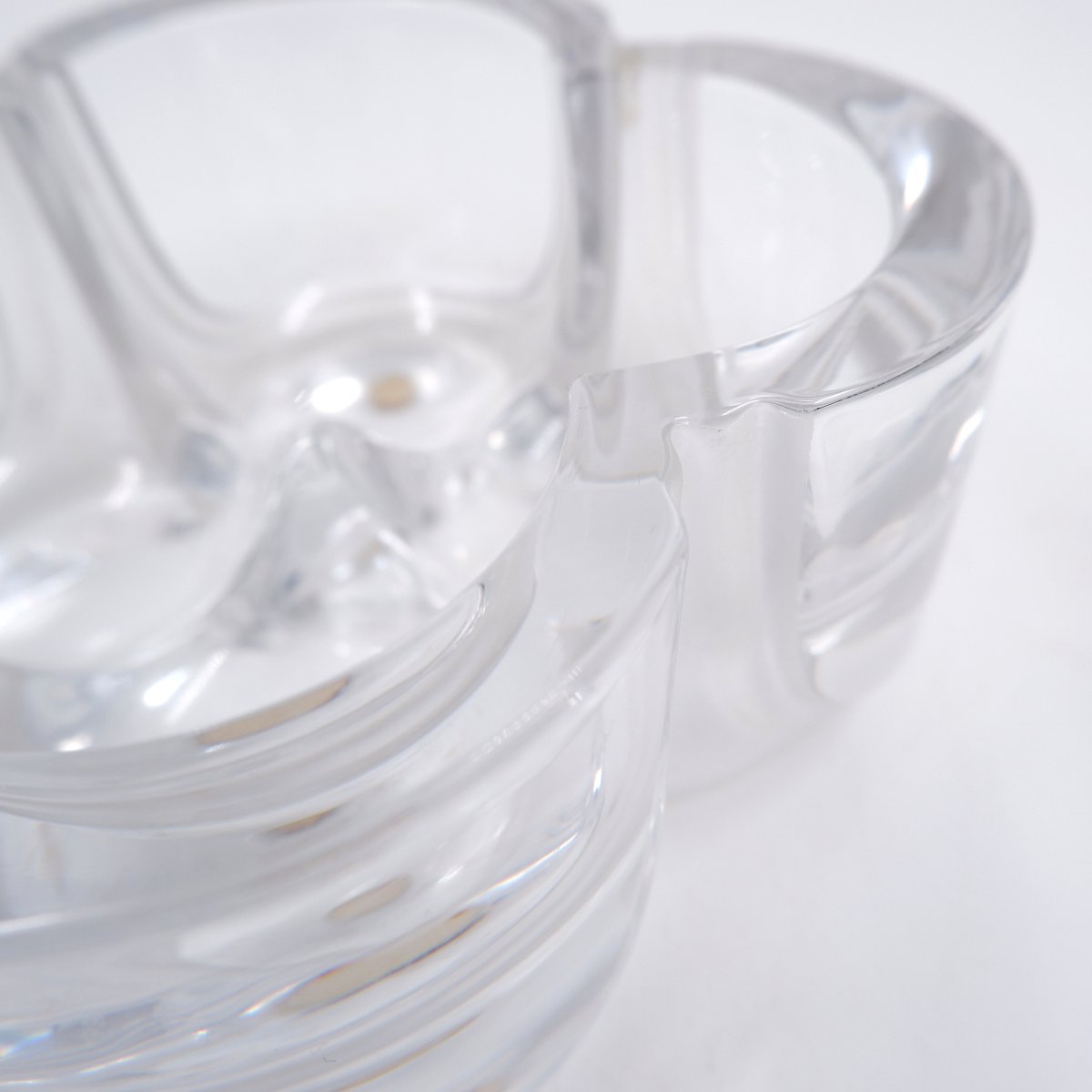 Daum Crystal France Pocket Organizer In Clear And Frosted Glass - Circa 1980-photo-2