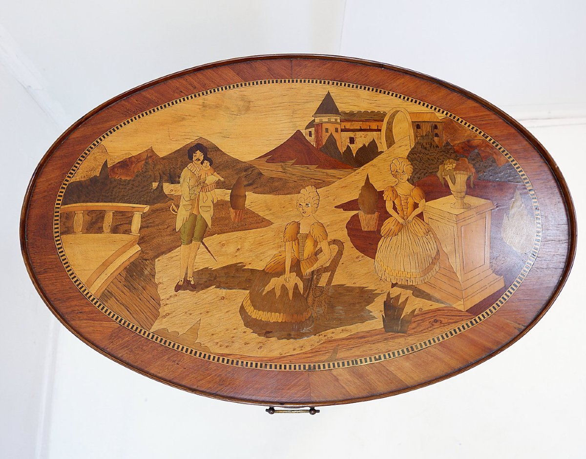 Louis XVI Style Bouillotte Table, France, 1800s-photo-8
