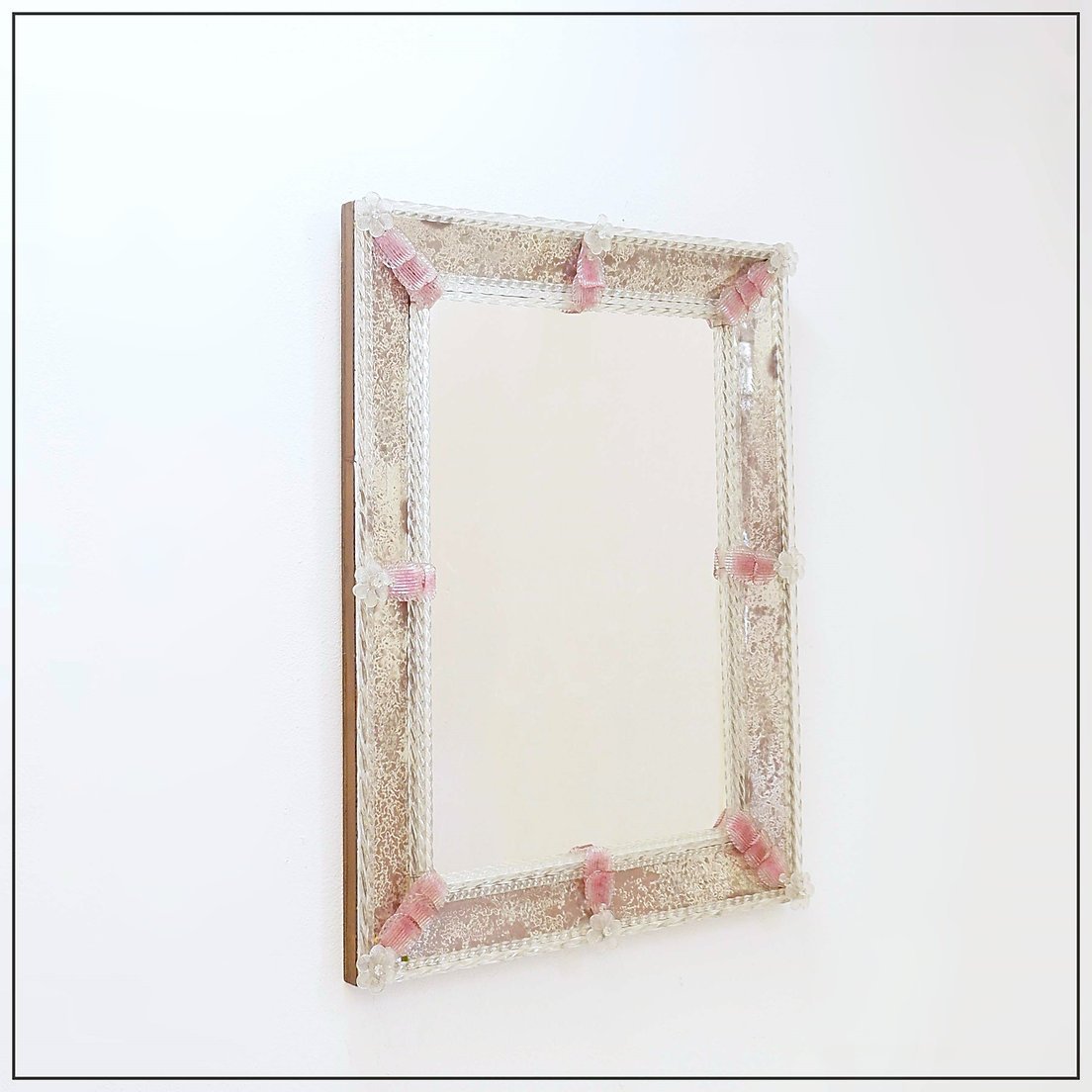 Rectangular Venetian Mirror From Murano - Early 20th Century-photo-3