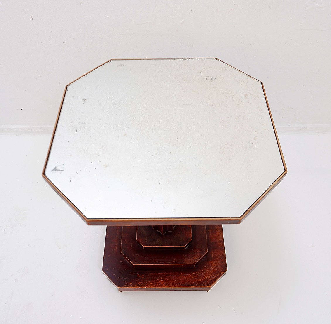 Table octogonale sur pied de style Art déco français - années 1930-photo-2