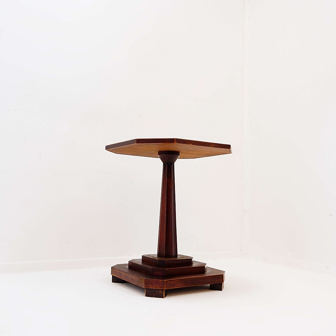 Table octogonale sur pied de style Art déco français - années 1930-photo-4