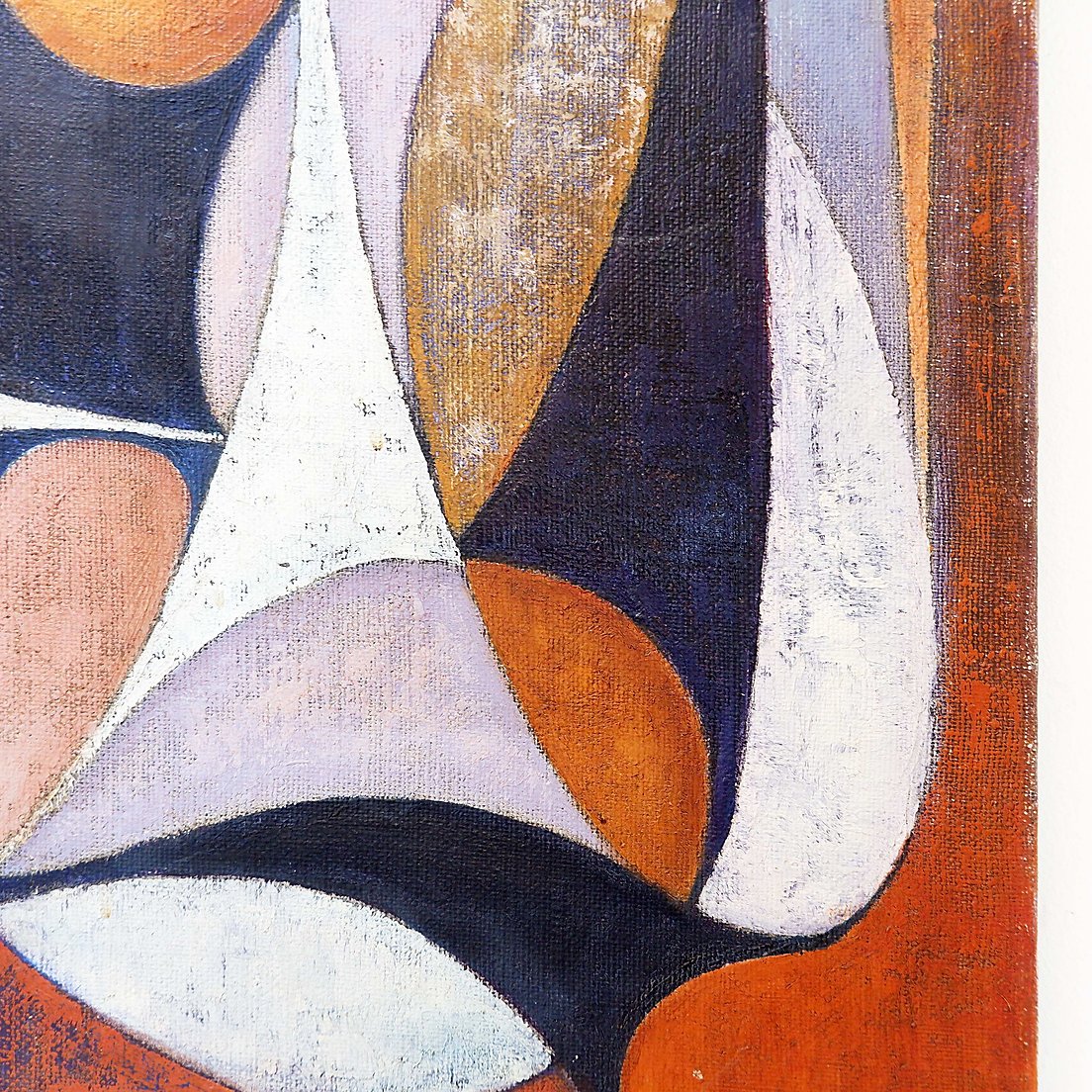 Abstract Oil Painting On Canvas By Gelper Mon (belgium, 1930)-photo-2
