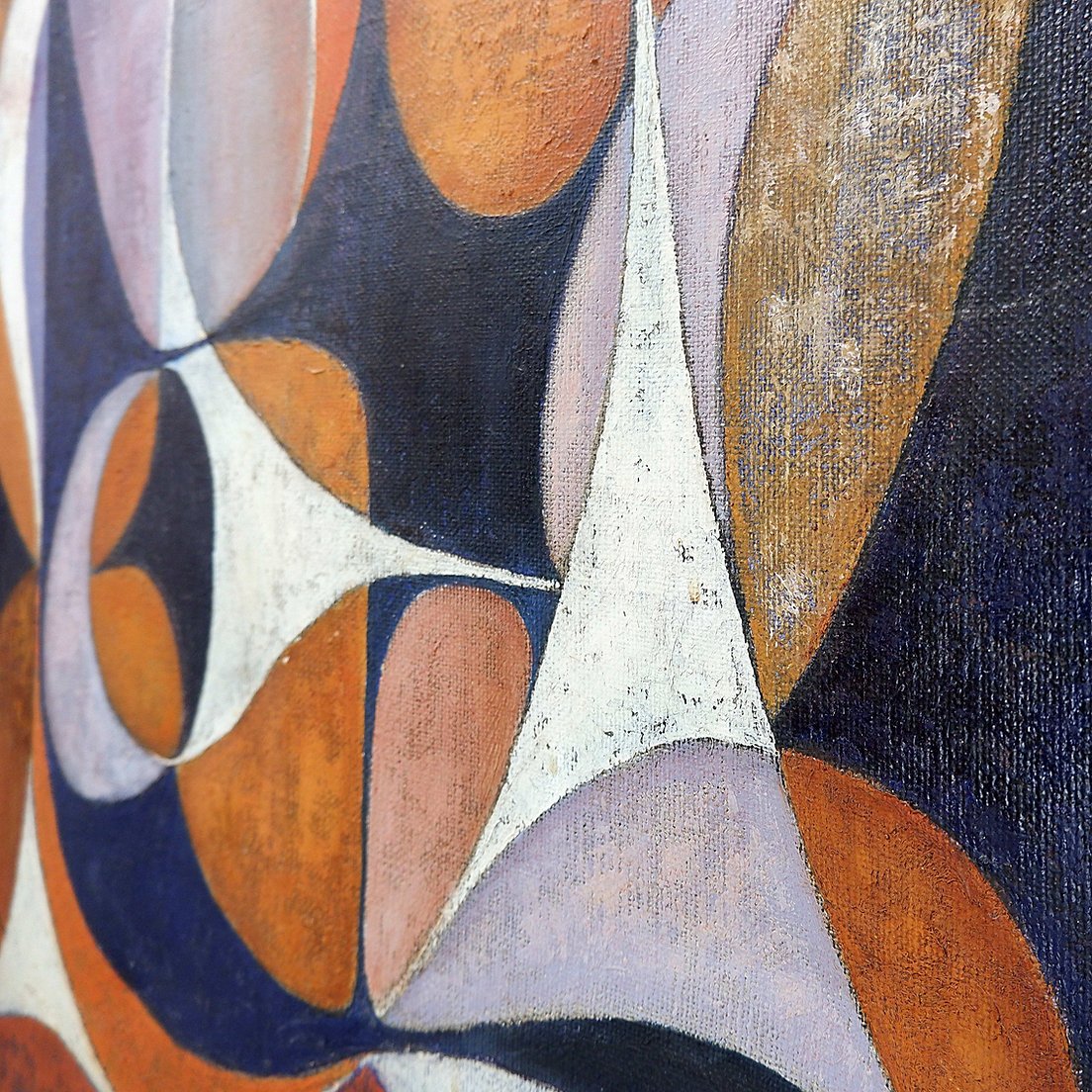 Abstract Oil Painting On Canvas By Gelper Mon (belgium, 1930)-photo-4