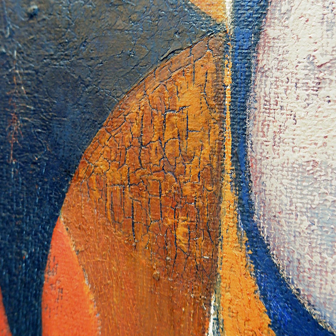 Abstract Oil Painting On Canvas By Gelper Mon (belgium, 1930)-photo-5