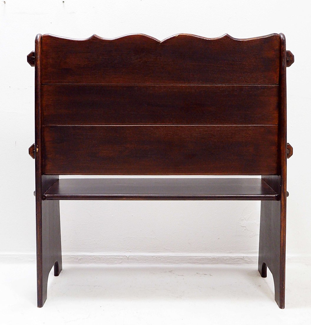 Vintage Solid Wood Church Pew From The 20th Century-photo-3