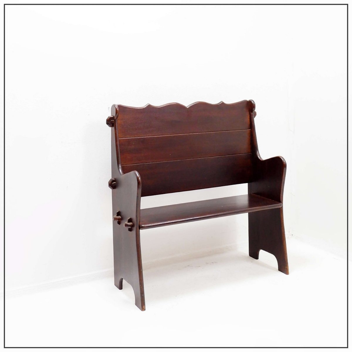 Vintage Solid Wood Church Pew From The 20th Century