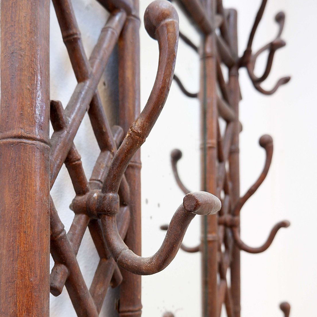 19th-century Regency-style Coat Rack Or "vivier d'Entrée"  Cast Iron And Faux Bamboo-photo-3