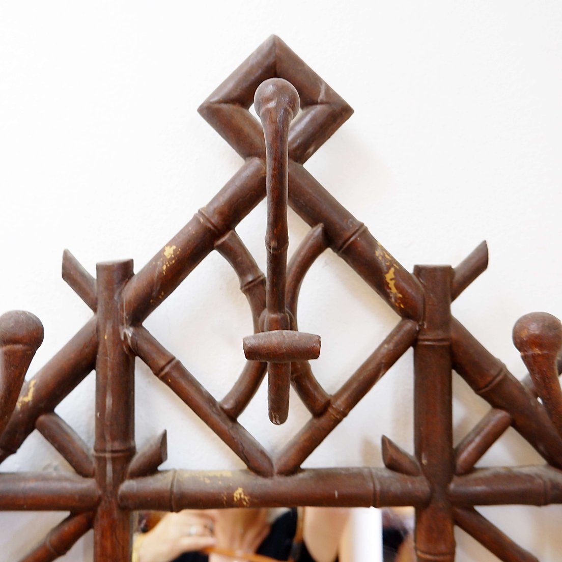 19th-century Regency-style Coat Rack Or "vivier d'Entrée"  Cast Iron And Faux Bamboo-photo-6