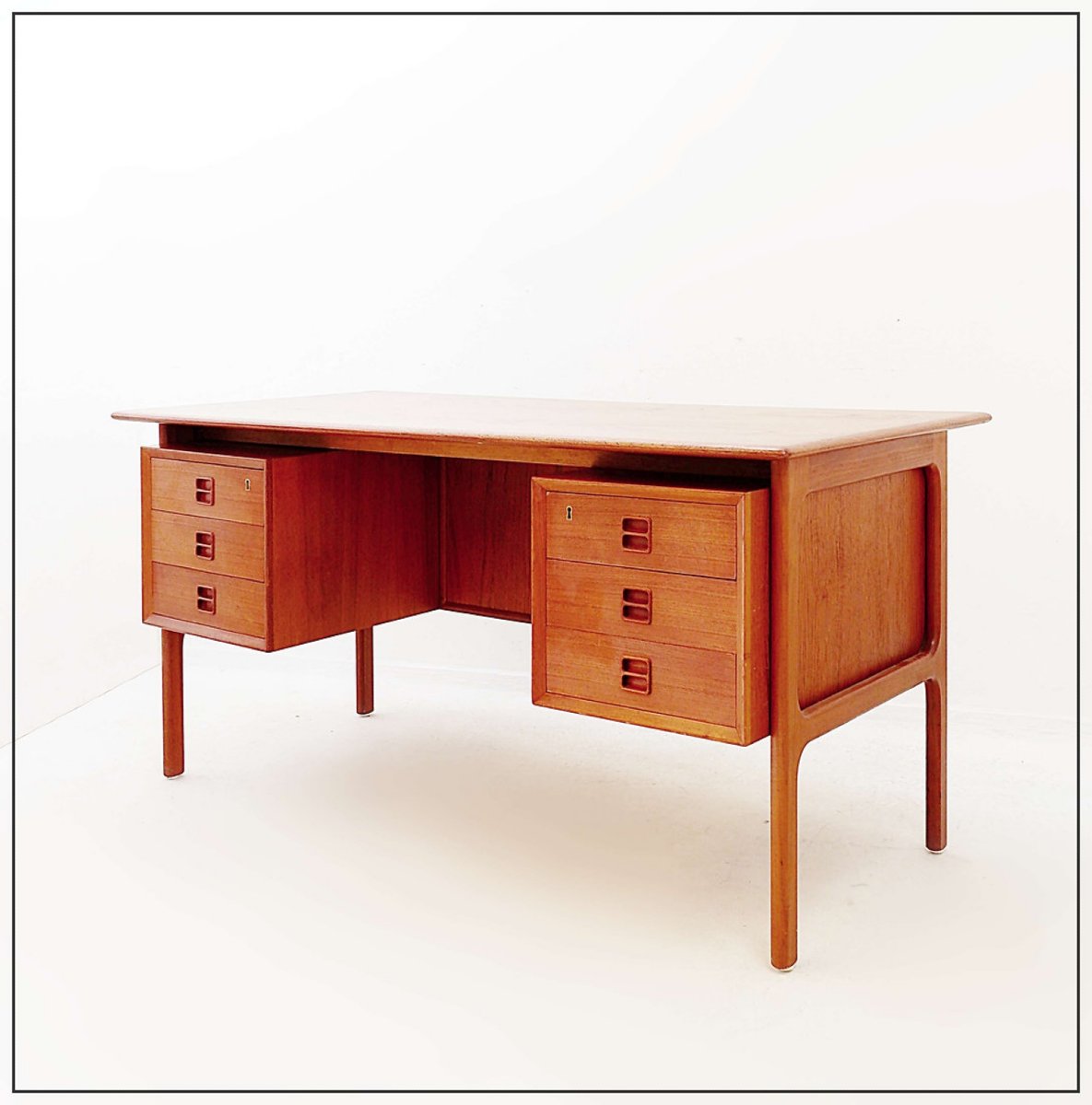 Bureau en teck danois style Mid-Century, créé par Erik Brouer pour meubles Brouer (années 1960)