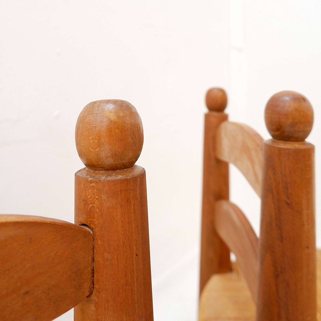 Paire de chaises basses brutalistes dans le style de Charles Dudouyt - années 1960-photo-3