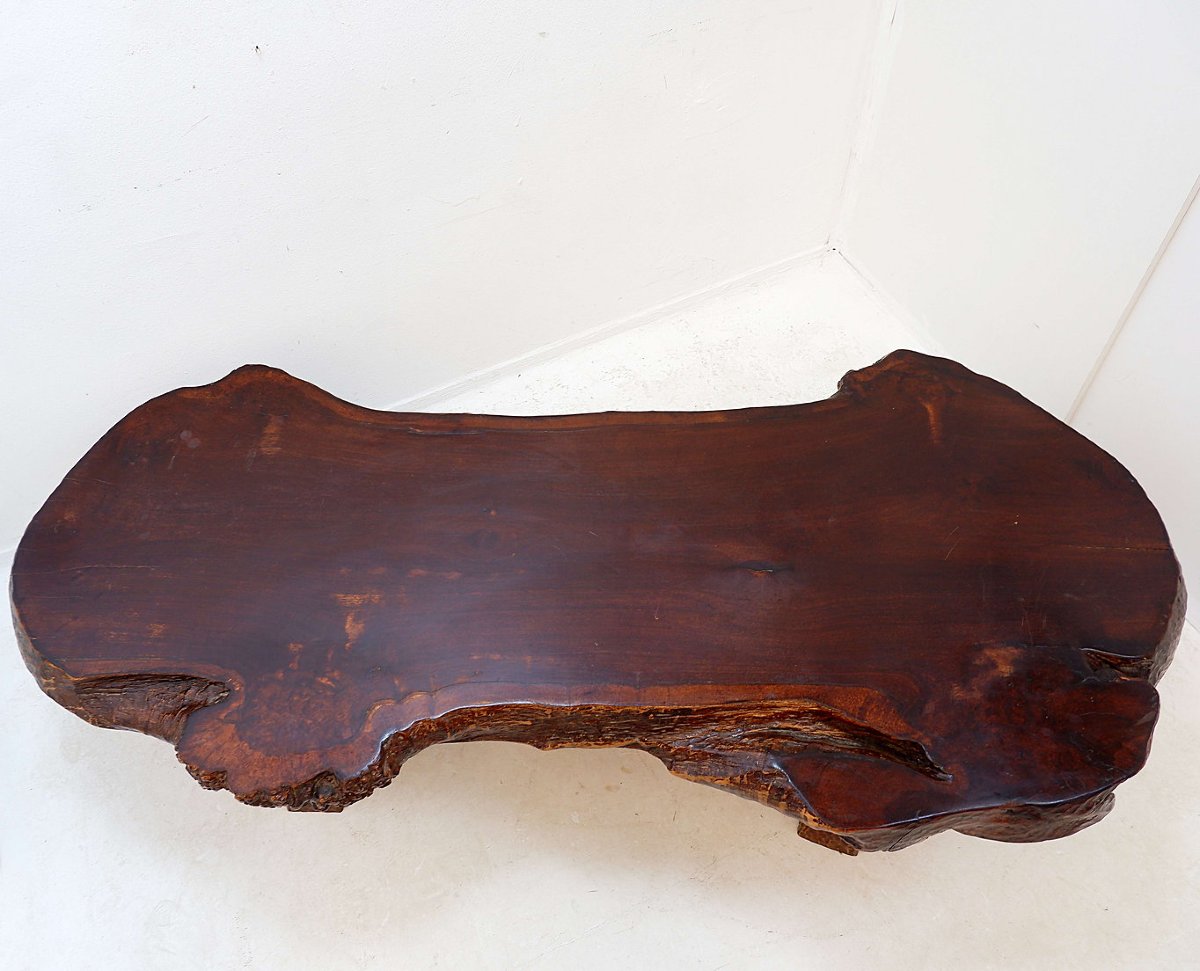 Grande table basse brutaliste « forme libre»  du milieu du siècle-photo-2