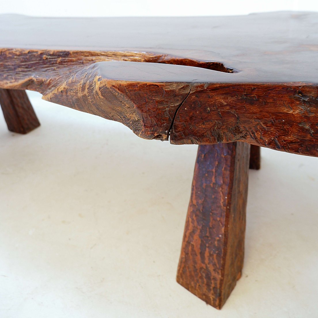 Grande table basse brutaliste « forme libre»  du milieu du siècle-photo-8