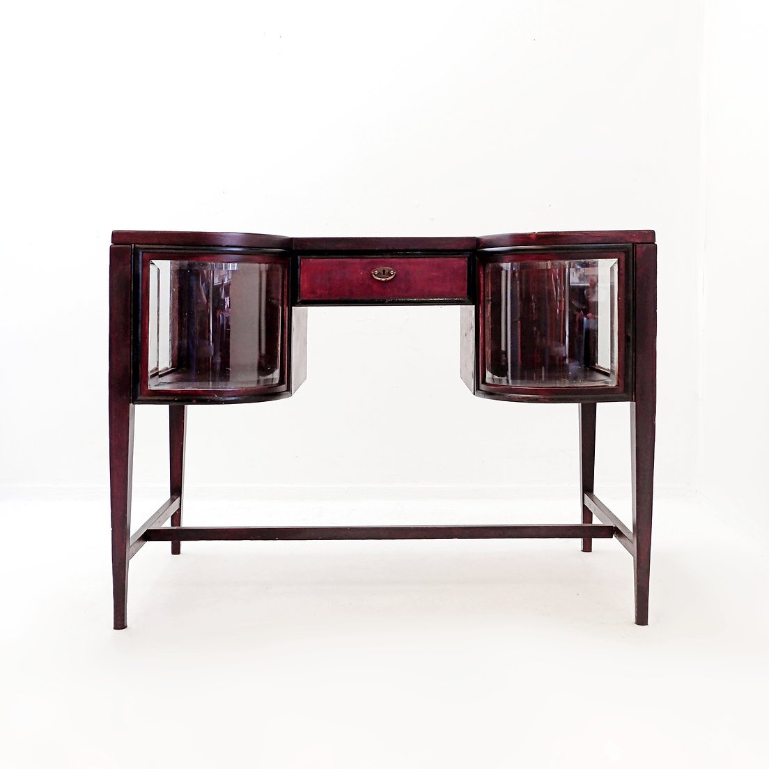Console Table With Curved Glass Doors – Art Deco Style-photo-3