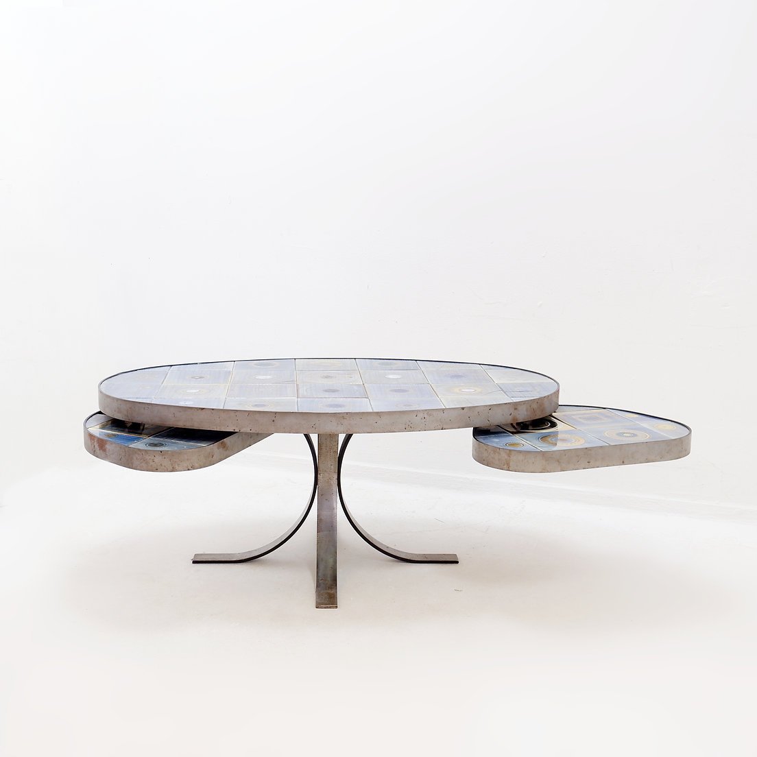 Table basse ovale de Georges Pelletier pour La Roue Vallauris - France, 1970-photo-2