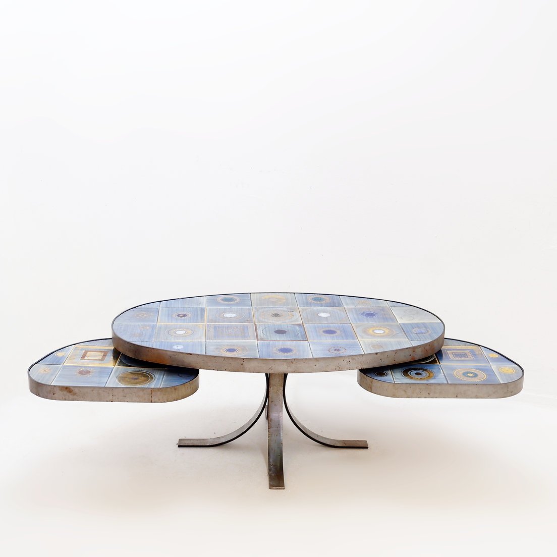 Table basse ovale de Georges Pelletier pour La Roue Vallauris - France, 1970-photo-3