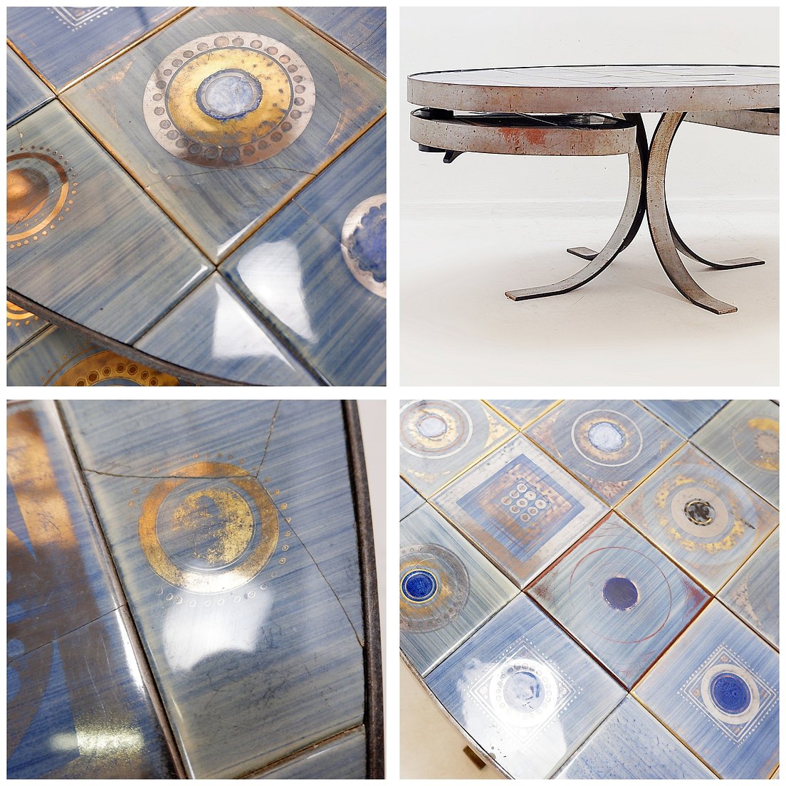 Table basse ovale de Georges Pelletier pour La Roue Vallauris - France, 1970-photo-5